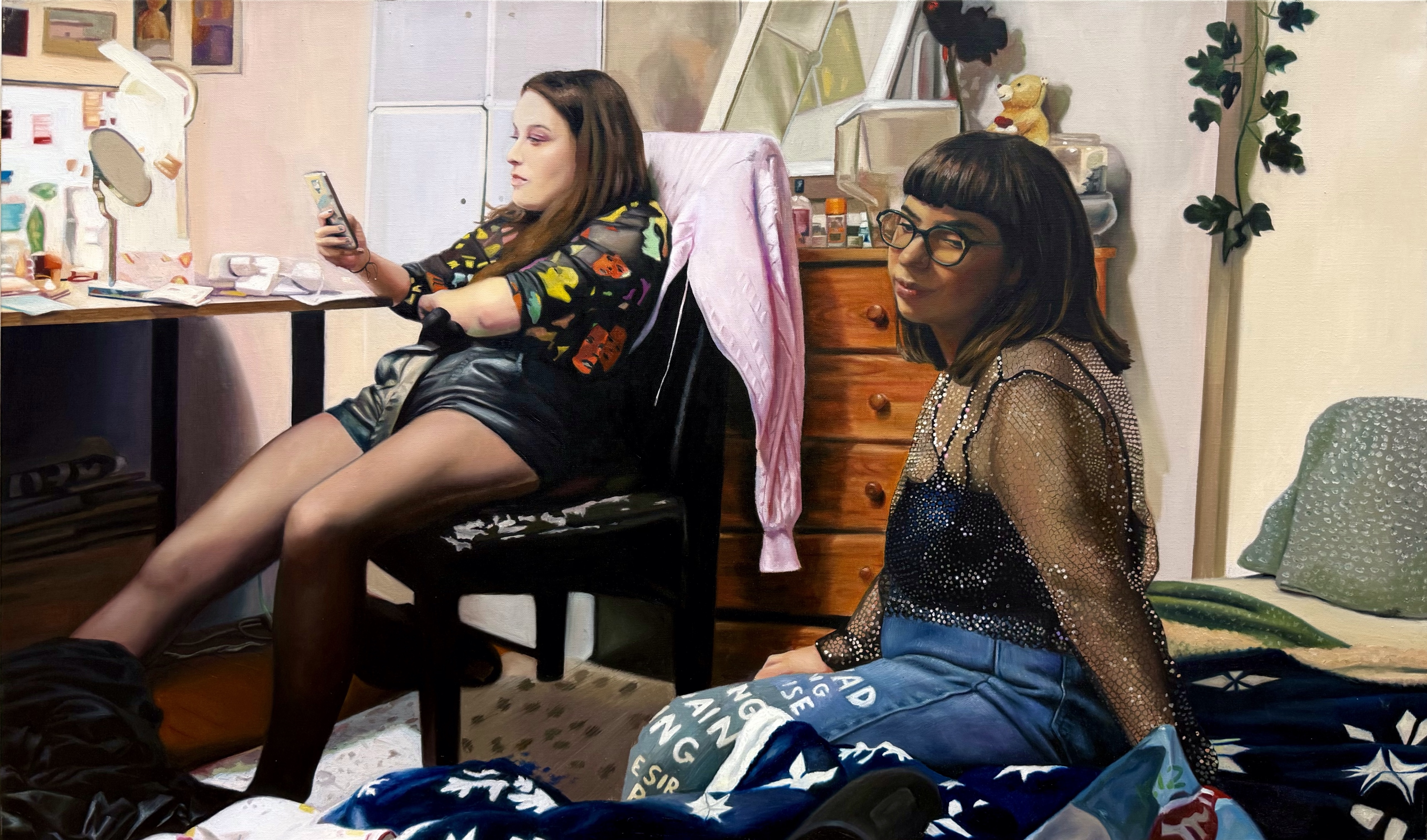 Obecność, olej na płótnie, 150x90cm, 2025