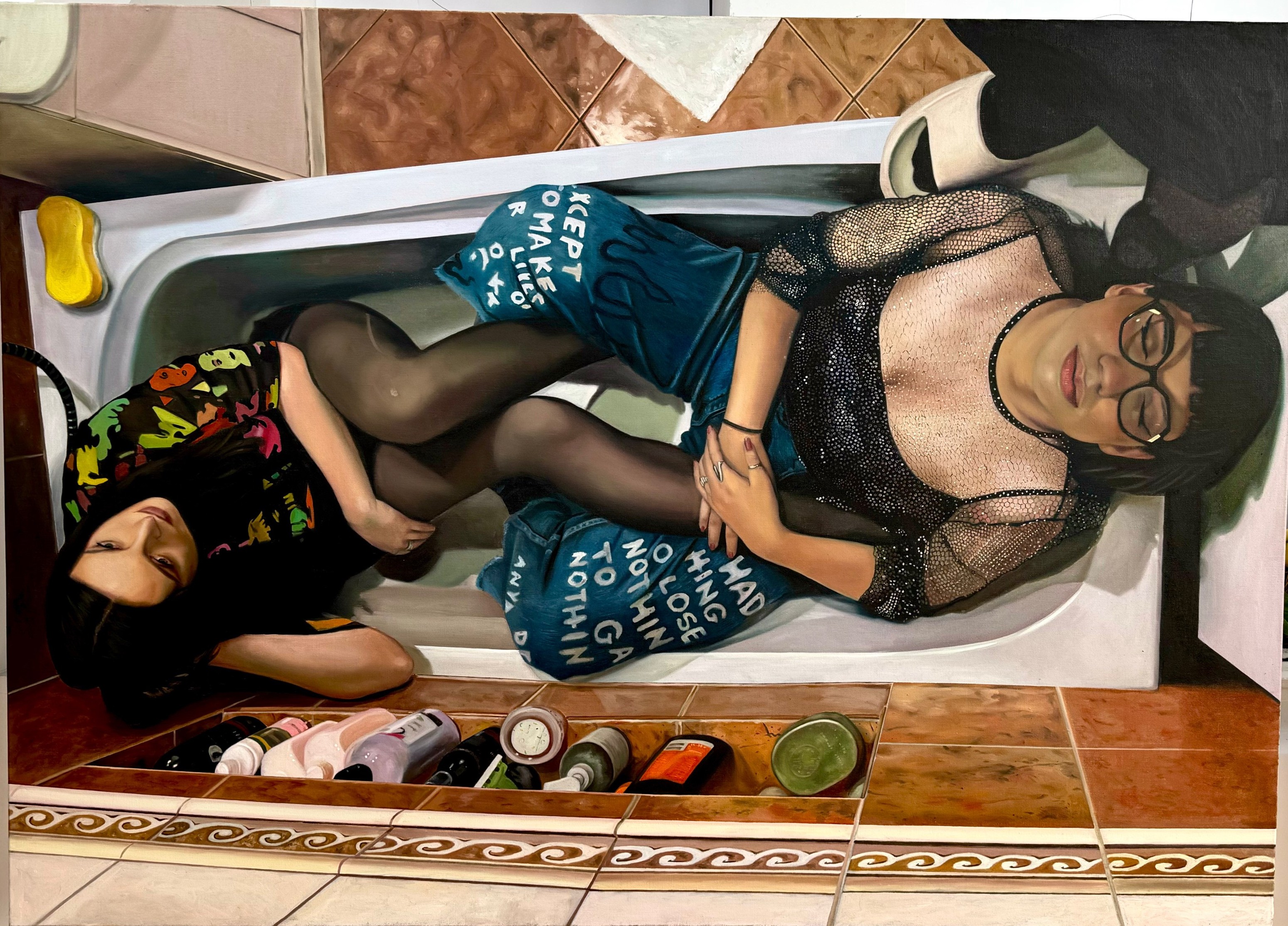 W środku świata, olej na płótnie, 200x280cm, 2025